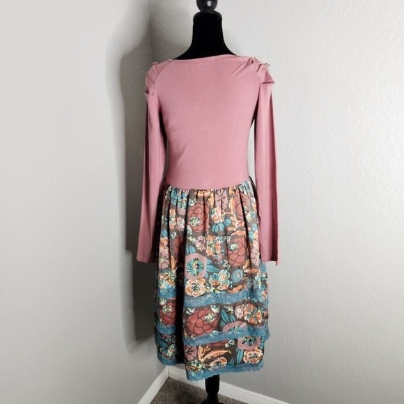 Matlida Jane You and Me Mona Ballet Dress Size Small Pink Floral Long Sleeve - Picture 6 of 12